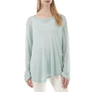 New Direction Metallic Top with Asymmetrical Hem
